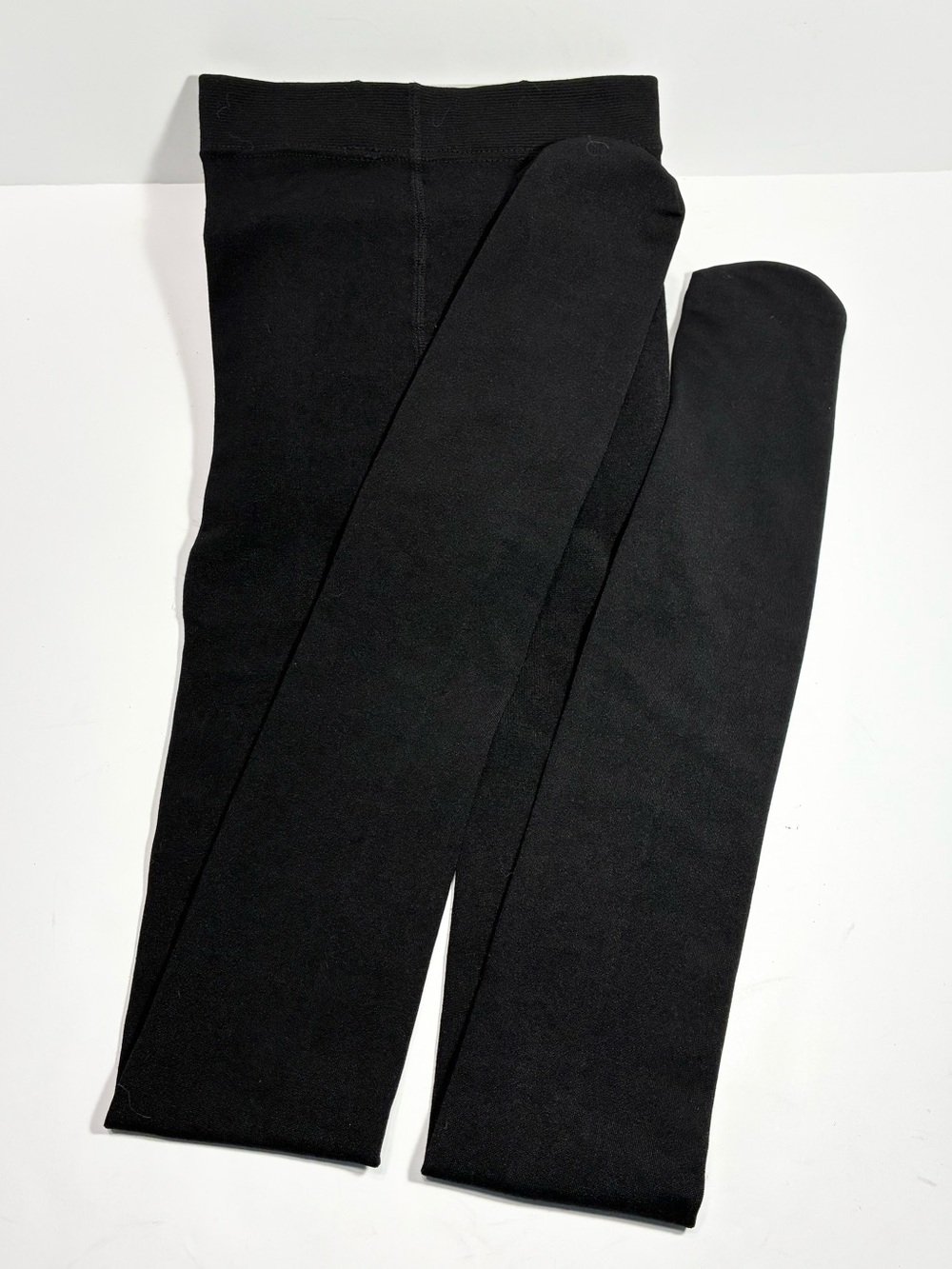 Y2K Thermal Fleece Lined Opaque Tights Black Size M/L